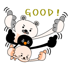 [LINEスタンプ] シロクマとお友達の日常スタンプ