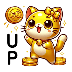 [LINEスタンプ] 幸運を招く♪金の猫