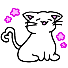 [LINEスタンプ] 動くしろねこ 福ちゃん