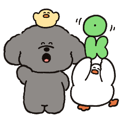 [LINEスタンプ] トイプーとアヒルの家族連絡