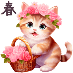 [LINEスタンプ] 春に毎日使える 花冠ねこ 敬語 日常