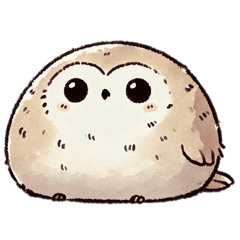 [LINEスタンプ] ぺたんフクロウ