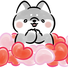 [LINEスタンプ] 甘えたい犬2<黒柴>