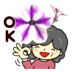 [LINEスタンプ] おばあちゃんの笑顔（花）