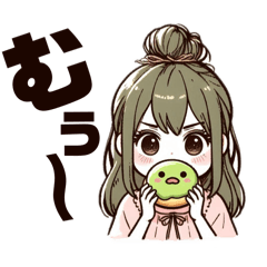 [LINEスタンプ] 食べ物だいすき女子の日常〈挨拶〉