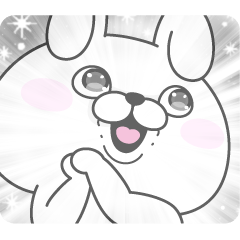 [LINEスタンプ] ポジティブうさぎ100％ ハッピーな一日