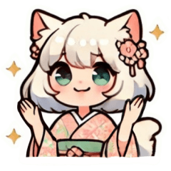 [LINEスタンプ] 白猫のゆいちゃん