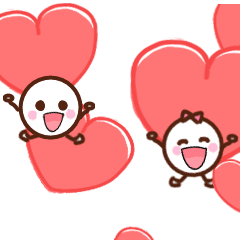 [LINEスタンプ] 動く♪白いまるい子スタンプ