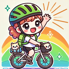 [LINEスタンプ] 自転車旅女子