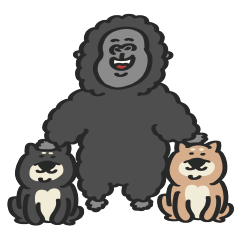 [LINEスタンプ] しばいぬ with Gorilla