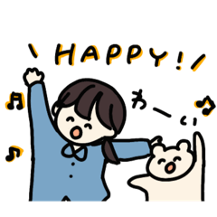 [LINEスタンプ] さきちゃんとくま