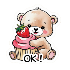 [LINEスタンプ] 【日常会話】カップケーキ好きのクマちゃん