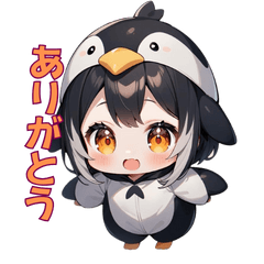 [LINEスタンプ] もふもふペンギンガール登場！