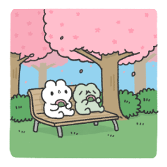 [LINEスタンプ] うさおとグニちゃん 4（春も）