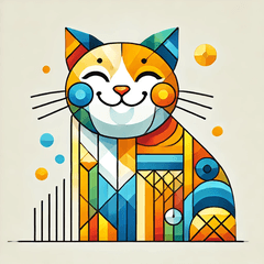 [LINEスタンプ] 明るいキュビズム猫