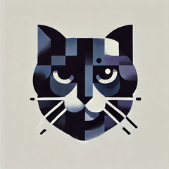 [LINEスタンプ] 暗いキュビズム猫
