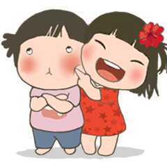 [LINEスタンプ] LINGLING and PEIPEI 少女 48 日常会話