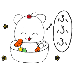 [LINEスタンプ] しろはむスタンプ～食べ物バージョン～