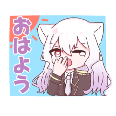 [LINEスタンプ] ねこみみの女の子たち