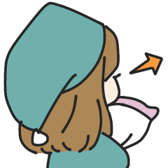 [LINEスタンプ] 横向いた女の子