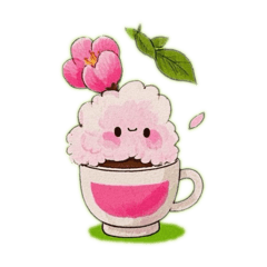 [LINEスタンプ] 桜コーヒー♡春のやさしい日常会話