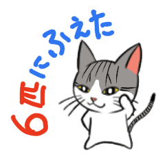 [LINEスタンプ] 6匹にふえました猫