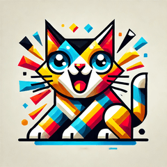 [LINEスタンプ] 元気なキュビズム猫