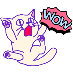 [LINEスタンプ] 落書きネコちゃん 紫