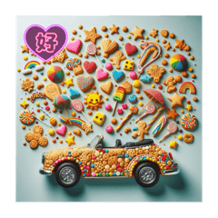 [LINEスタンプ] お菓子のオープンカー