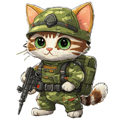 [LINEスタンプ] 猫軍人、出撃！戦場で活躍するニャ！