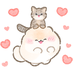 [LINEスタンプ] ぽぽちと猫のポジティブスタンプ