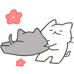 [LINEスタンプ] しろにゃん＆くろにゃん仲良しDAYS