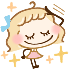 [LINEスタンプ] 明るくお返事♡happy女子