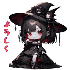 [LINEスタンプ] 漆黒ゴシックガール