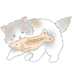 [LINEスタンプ] 三毛猫と時々グレー猫