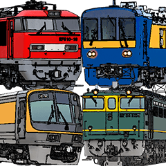 [LINEスタンプ] 鉄道車両の横長スタンプ