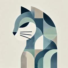 [LINEスタンプ] 静かなキュビズム猫