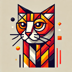 [LINEスタンプ] 積極的なキュビズム猫