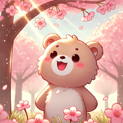 [LINEスタンプ] お花見クマ