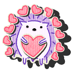 [LINEスタンプ] かわいい紫ハリネズミ