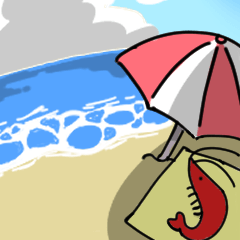 [LINEスタンプ] エビの日常☆海へ行く