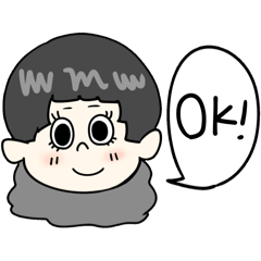 [LINEスタンプ] まる顔のおんなの子