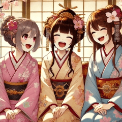 [LINEスタンプ] ひな祭り、仲良し和装
