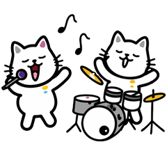 [LINEスタンプ] 三毛猫の音楽隊