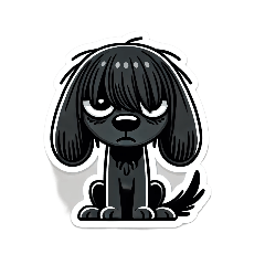[LINEスタンプ] 陰キャ犬・クロムの気持ちの画像（メイン）