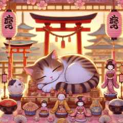 [LINEスタンプ] ひな祭りも動物と一緒