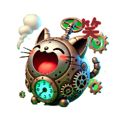 [LINEスタンプ] 猫ロボットギアフィのスチームスマイル」