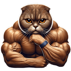 [LINEスタンプ] マッチョ猫の表情スタンプ