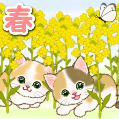 [LINEスタンプ] 春のちびにゃんズ