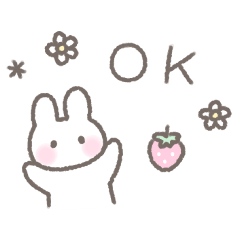 [LINEスタンプ] ゆるい手書きうさぎ☆春スタンプ